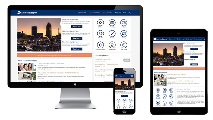Mobile friendly company intranet software